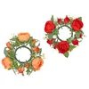 Ljushållare 2 st dekor bröllopsring blomma mittstycken bord blommor ringer dekorationer bordsskiva krans konstgjord ros