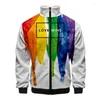 Men's Jackets Coats Free LGBT Flag 3D Printed Zipper Jacket Long Sleeve Men Women Fashion Clothes Male Casual Hoodies