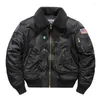 メンズジャケット冬の温かく肥厚した戦術的なジャケット男性のための大きなポケットパイロットコートランドグリーンラペル