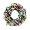 装飾的な花1ピースクリスマスリースホリデープラスチック40cmハンギングオーナメント
