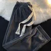 Pantalon pour hommes épais épais et pantalon tiède chaud streetwear large leg tout droit en velours côtelé mâle.