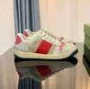 2024 Designer TTALY Tennis Chaussures Green Red Stripes Luxury Généhes en cuir Chaussures Classic Classic Butter Perforated Sneakers Size35-47