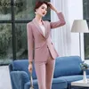 Pantalon de deux pièces pour femmes Blazer mince et pantalon