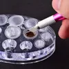 2 typer akryltatuering av bläckkoppstativ Hållare Permanent Makeup Microblading Pigment Tattoo Storage Caps