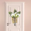 装飾花の季節のドア装飾ハンガースプリングフラワーバスケットリース人工