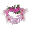 Fleurs décoratives 1pc couronne de coeur en forme de rose simulée adaptée à la décoration de la maison pendant le mariage de l'année de Pâques de la Saint-Valentin du Ramadan