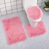 Carpets Toilet Carpet Bath Mat Set Luxurious Soft Bathroom Rug Absorbent Trio For Shower Non-slip Quick-drying