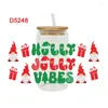 Window Stickers 3D UV DTF Transfers 16oz Cup Wraps Year Merry Christmas Printed For DIY Glass Ceramic Metal Leather Etc. D5247