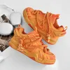 Casual Shoes Kvinnor SBEAKER Sports Orange Chunky Sneakers Woman Tennis Plus Size 41 42 Retro Boarding Kvinna