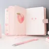 Notebooki Kawaii Pink brzoskwiniowy Dziennik Śliczna książka dla studentów PU Cover Agenda Magnetyczna Kolorowa strona Wewnętrzna strona czasopisma Notebooki Stworów