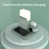 Chargers 2021 New MultiFunction Wireless Charger Stand for Iphone Watch Airpods 3 In 1 Table Lamp Time Alarm Clock Fast Charger Station