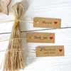 Party Decoration 100PCS Kraft Paper Tags Handmade With Love Garment Wedding Heart Gift Hang Packing Label Cards