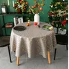 Table Cloth Ameirca Christmas Cotton Linen Snow Round Tablecloth 150cm Cloths Cover Towel Home Wedding Decor Maps