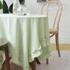 テーブルクロスピュアコットンデスクティーダイニング長方形の緑の牧歌的なテーブルクロス