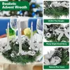 Flores decorativas Grinales de advento de Natal de 12 polegadas com 4 porta -velas copos de metal ornamento de natal decoração de desktop