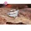 Cluster Rings Square Cut Cz Crystal Design Women Girl Charm Band Set 2pcs Шампанское кубическое циркониевое 925 стерлинговое серебро