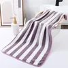 Towel Microfiber Soft Wide Stripes For Face Hand Sport Handkerchief Thicken Children Adult Women Girl Boy Towels