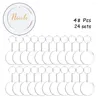 Décoration de fête 48/72/96PCS Disques de cercle transparent acryliques Définir les chaînes clés Clear Round Keynchain Blanks pour le bricolage (transparent)