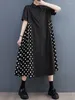 Party Dresses Korean Polka Dot Print Vintage For Women Short Sleeve Loose Casual Shirt Dress Fashion Elegant Clothes Summer 2024