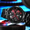 キットNektom New Fashion Business Men's Watches Luminous Real 3D Model Spinning Car Heell Hub Men for Men RelogioMasculino