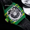 RM67-02 Meet 38,70 x 47,52 mm met zelfopwikkelende beweging Sapphire Glass Mirror Koolstofvezel Case Rubberen band