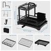 Kitchen Storage 2 Tier Dish Drainer With Drip Tray Rack Cup Holder Sink Organizer Cutting Board 360-Degree Retractable Drain