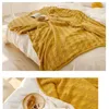 Одеяла северный стиль зимний утолщенное одеяло одеяло хлопковое хлопковое сбоку с боковой спинкой, подходящая для диван -крышки супер теплый и мягкий