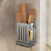 Kitchen Storage Cutlery Holder Wall Mounted Household Utensils Spoon Chopstick Fork Rack Drying With Drip Tray Tool