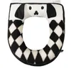 Toilet Seat Covers Cartoon Dog Winter Warm Cover With Handle Washable Cushion Thicken Plush Mat Bathroom Accessories