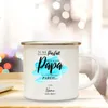 Mugs Happy Fathers Day Personalized White Enamel Mug Custom Name Original And Fun Father's Gifts Cup Coffee Tea