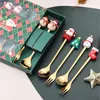 Set di stoviglie Spoon Coffee Design carino e festivo Fork di alta qualità in acciaio inossidabile Il regalo di Natale perfetto per bambini Elegante dessert