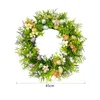 Flores decorativas 45 cm de ornamento de porta de ovo de páscoa artificial para varanda multifuncional