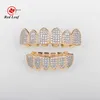 Redleaf Jewelry moissanite grillz custom Teeth Grillz 6 Top 6 Bottom Fully Iced Out 925 Sterling Silver Diamond Moissanite Grill