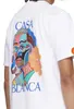 2024 Summer Mens Designer Shirts Casa Shirt Blanc Man Womens Tees Round Nou Sweat Absorbant la marque courte manches courtes Luxury Men Vêtements Blanc Black Tee