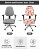 Chair Covers Winter Christmas Lights Flowers Elastic Armchair Computer Cover Stretch Removable Office Slipcover Split Seat