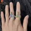 Wholesale Fashion Jewelry 925 Sterling Silver Hiphop Lightning Finger Ring 14k Gold Plated Iced Out Vvs Moissanite Mens Ring