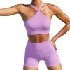 Frauen Tanks Feste Farbsuspender Weste Casual Hosen Yoga -Anzug Set Set