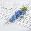 Fleurs décoratives Delphinium Flower Branch Fausse feuille pour le mariage Home Hyacinth Silk