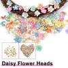 Fleurs décoratives 100pcs Multicolor Daisy Flower Heads Mini Silk Artificiel pour le mariage Décoration de la maison de Noël Scrapbooking M3J2