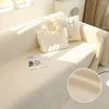 Stol täcker soffa för 3 kudde soffa tvättbar dekorativ sektion mjuk chenille blandning slipcovers 91 x 134 "beige