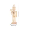 Figurines décoratives 6pcs UNINISED WOOD NUTCRACKER ORNAMENTS WOODEN Soldier Puppets Figures Année Cade