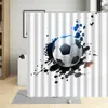 Shower Curtains Football Sports Design Curtain Polyester Fabric Waterproof Boys Home Decor Screens With Hooks Cartoons Bathroom