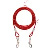 Hondenkragen 3/5/10m metalen huisdier-riemen voor twee honden Anti-Bite Tie Out Cable Outdoor Lead Belt Dubbele kop aan de leiband Large