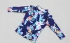 Swimwear Girl Two Pieces Suit 211 ans Enfants Enfants à manches longues Swirt 2022 Kid Flower Imprimer des maillots de bain Baby Bathing Full