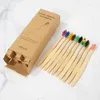 2024 10 PCS Bamboo Charcoal Tooth Brush Soft Bristles Tethbrush Eco Friendly Oral Care Natural Tooth Brush for Adultsecoフレンドリーな歯ブラシ