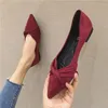 Scarpe casual autunno Donne piatti puntati di punta nera rossa extra grande dimensione 43 44 45 più piccoli 31 32 33 cuscinetto da donna