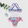 Set 1114 jaar Teenager Girl One Piece Swimsuit Print Child Girl Bathing Suits Monokini Bandage Children Swimwear Kids Swim Wear