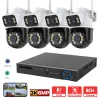 Systeem 6MP PTZ Camera Dual Lens Poe Surveillance System NVR Recorder Set IP Camera 2way Audio CCTV Video Surveillance System Kit