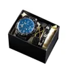 55 Hot Selling Business and Leisure Quartz Wristwatch 3-piece Set, Gift Box, Leather Bracelet, Men's Calendar Watch 76