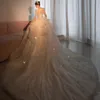 Luxurious Wedding Dresses Arabic Crystals Sequins Ball Gown Sheer Long Sleeves Bling Sparkly Dubai Garden Bridal Gowns Court Train Sexy Back Vestido De